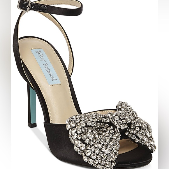 Blue by Betsey Johnson Heidi Black Satin Heel - Picture 2 of 8